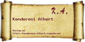 Kenderesi Albert névjegykártya