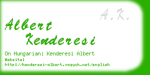 albert kenderesi business card